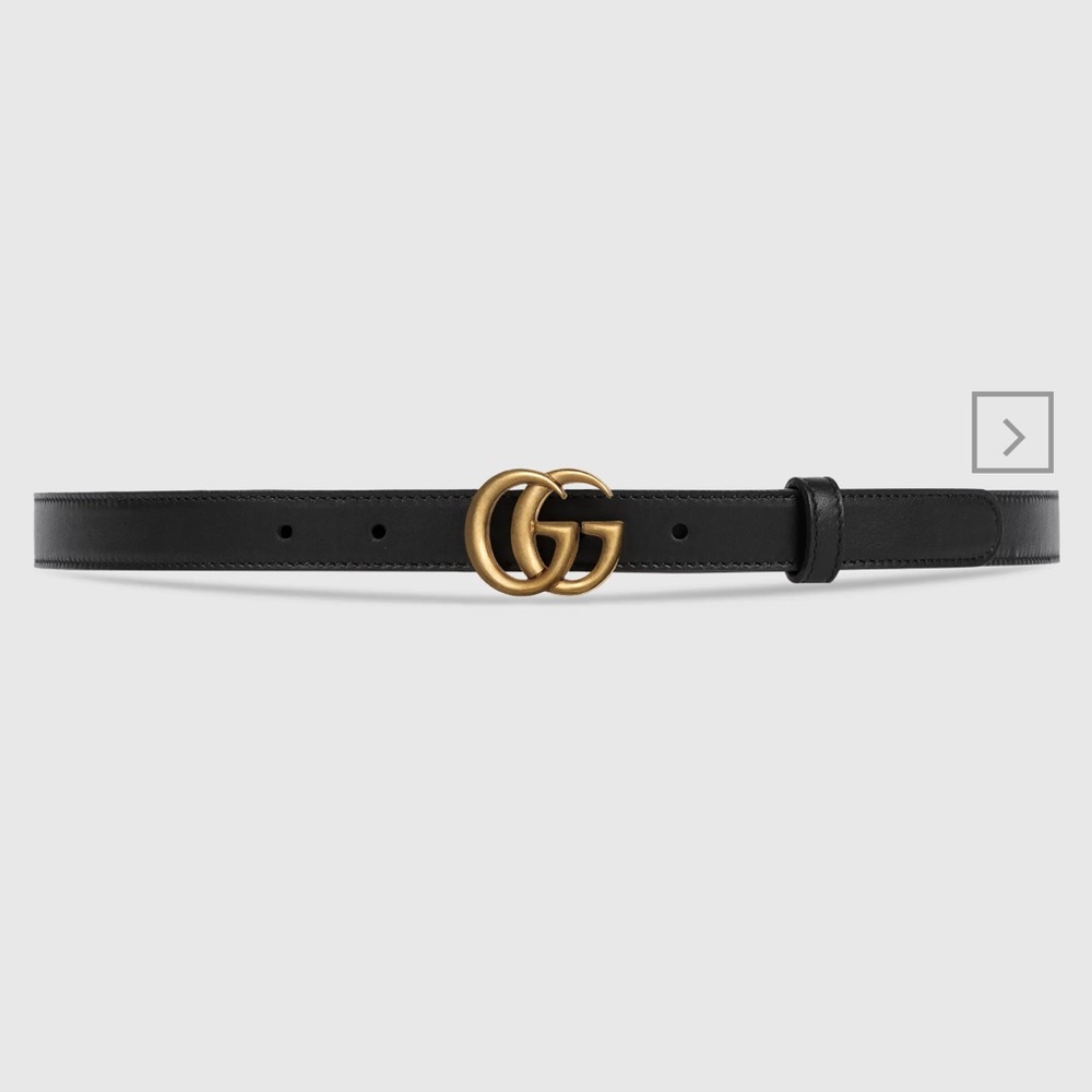 Gucci leather belt with double GG buckle
